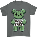 Cactus Bear Funny Hugs for Free Mens T-Shirt 100% Cotton Charcoal