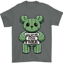Cactus Bear Funny Hugs for Free Mens T-Shirt 100% Cotton Charcoal