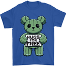Cactus Bear Funny Hugs for Free Mens T-Shirt 100% Cotton Royal Blue