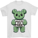 Cactus Bear Funny Hugs for Free Mens T-Shirt 100% Cotton White