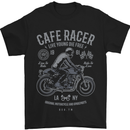 a black t - shirt with a picture of a man on a motorcycle