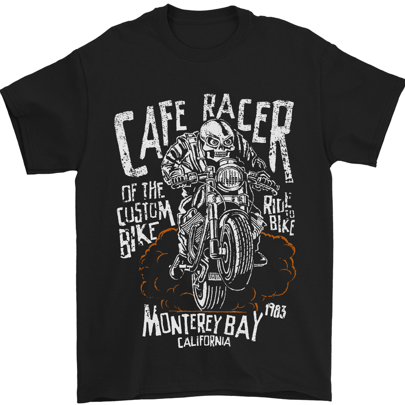 a black t - shirt with an image of a motorcycle rider
