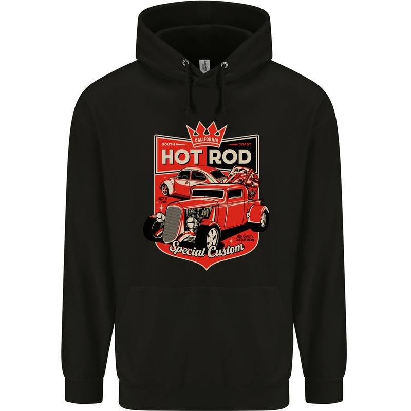 California Hot Rod Special Custom Mens 80% Cotton Hoodie Black