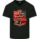 California Hot Rod Special Custom Mens V-Neck Cotton T-Shirt Black
