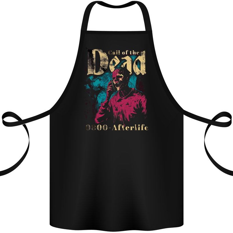 Call of the Dead Zombie Halloween Cotton Apron 100% Organic Black