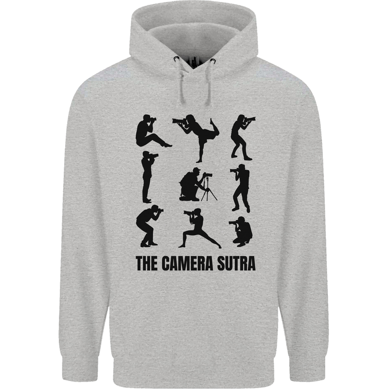 Camera Sutra Funny Photographer Photography Childrens Kids Hoodie Sports Grey