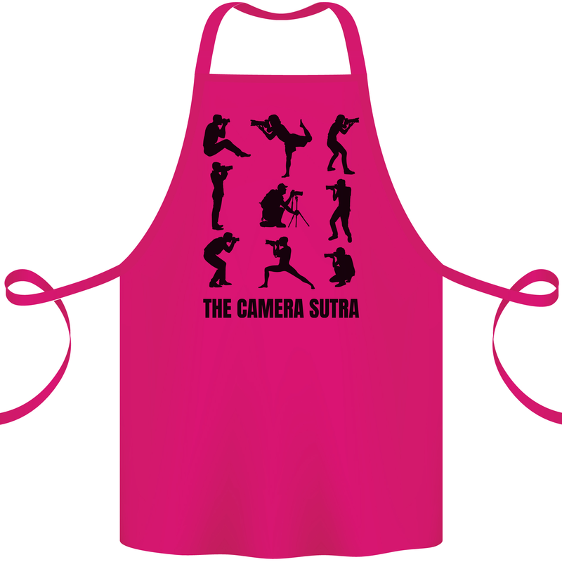 Camera Sutra Funny Photographer Photography Cotton Apron 100% Organic Pink