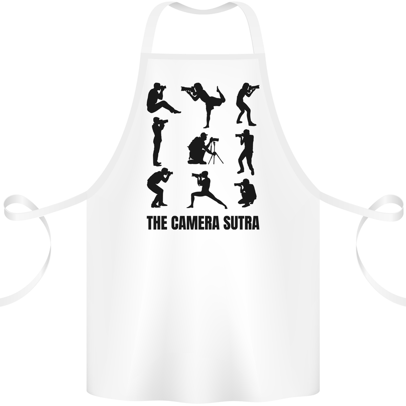 Camera Sutra Funny Photographer Photography Cotton Apron 100% Organic White