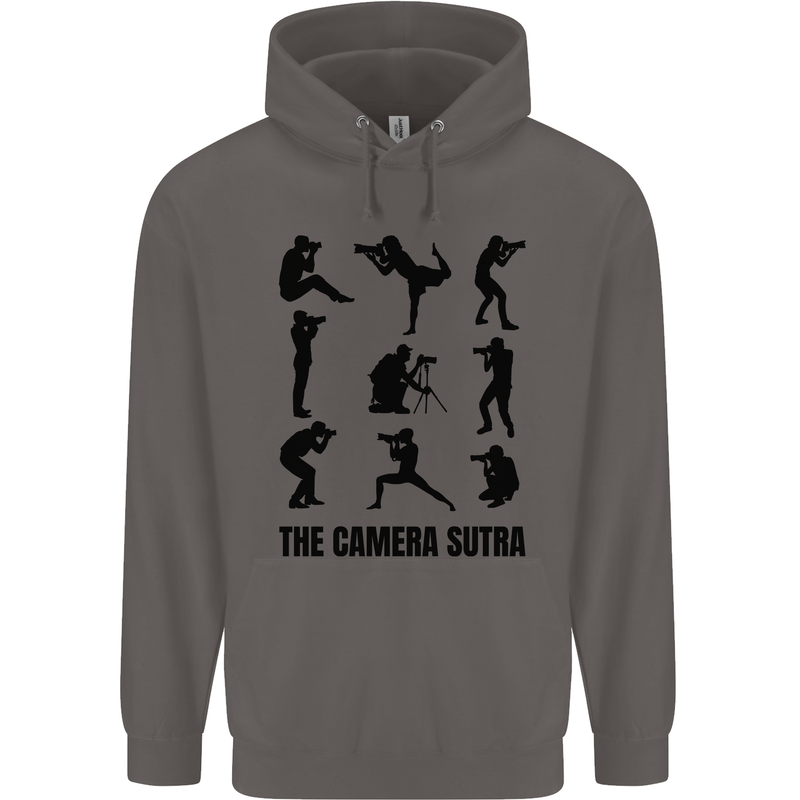 Camera Sutra Funny Photographer Photography Mens 80% Cotton Hoodie Charcoal