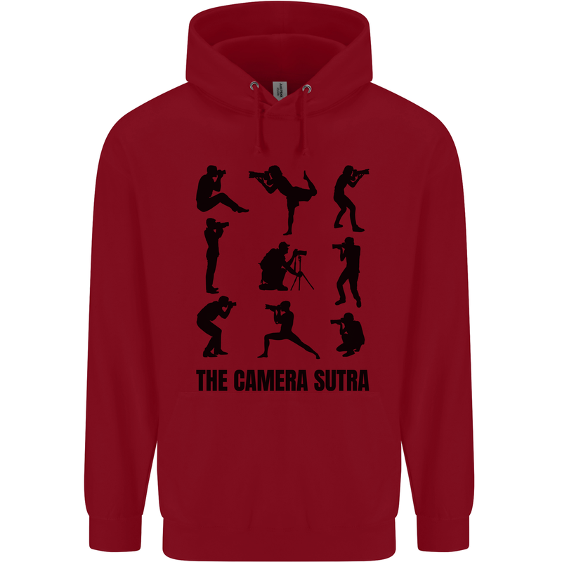 Camera Sutra Funny Photographer Photography Mens 80% Cotton Hoodie Red