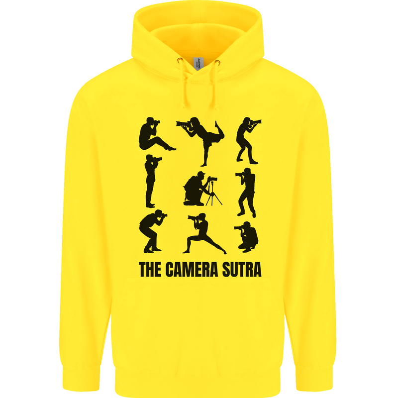 Camera Sutra Funny Photographer Photography Mens 80% Cotton Hoodie Yellow