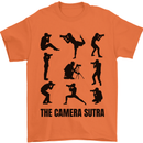Camera Sutra Funny Photographer Photography Mens T-Shirt 100% Cotton Orange