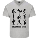 Camera Sutra Funny Photographer Photography Mens V-Neck Cotton T-Shirt Sports Grey