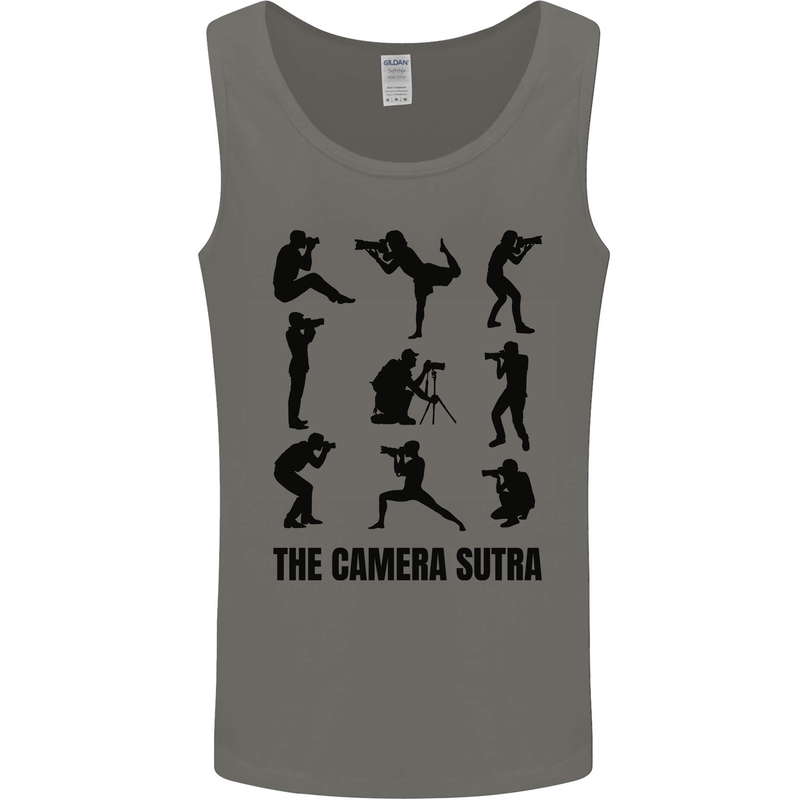 Camera Sutra Funny Photographer Photography Mens Vest Tank Top Charcoal