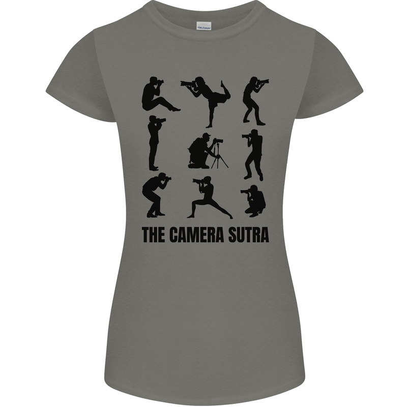 Camera Sutra Funny Photographer Photography Womens Petite Cut T-Shirt Charcoal