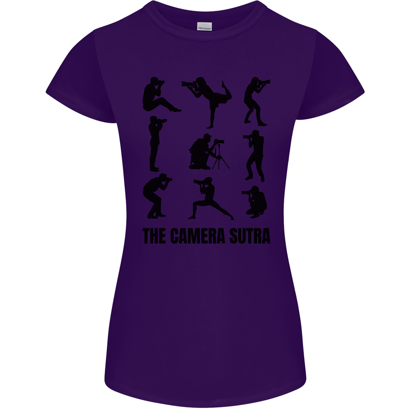 Camera Sutra Funny Photographer Photography Womens Petite Cut T-Shirt Purple