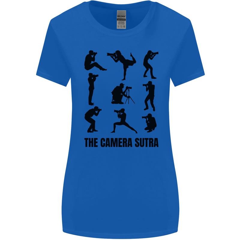 Camera Sutra Funny Photographer Photography Womens Wider Cut T-Shirt Royal Blue