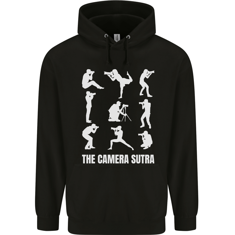 Camera Sutra Funny Photography Photographer Childrens Kids Hoodie Black