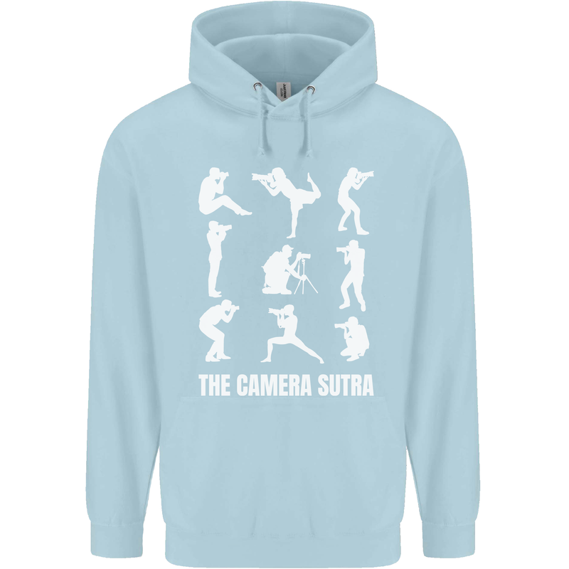 Camera Sutra Funny Photography Photographer Childrens Kids Hoodie Light Blue