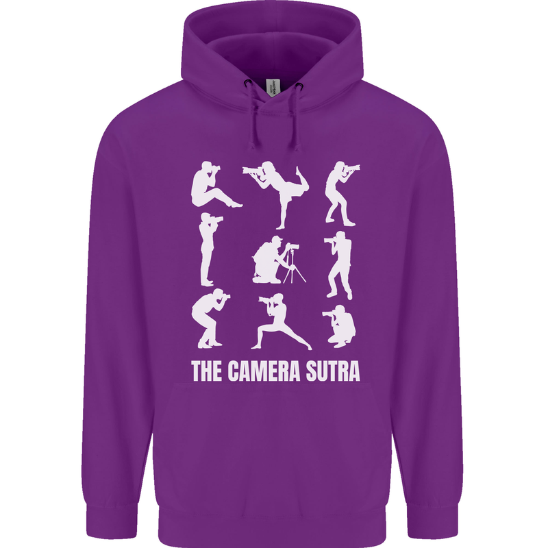Camera Sutra Funny Photography Photographer Childrens Kids Hoodie Purple
