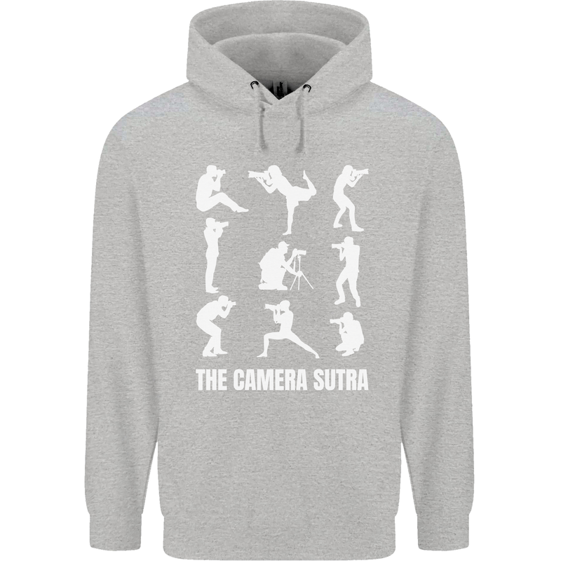 Camera Sutra Funny Photography Photographer Childrens Kids Hoodie Sports Grey