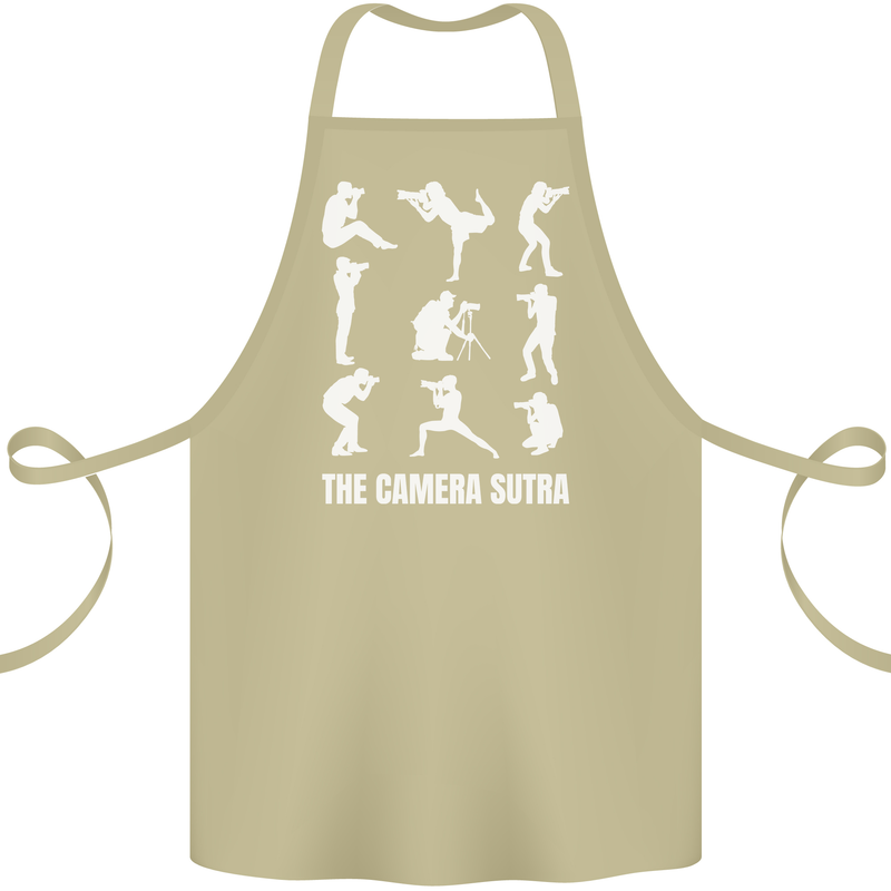 Camera Sutra Funny Photography Photographer Cotton Apron 100% Organic Khaki