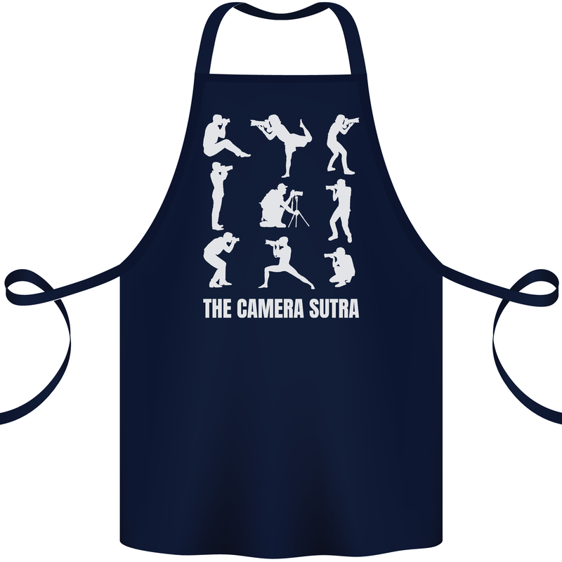 Camera Sutra Funny Photography Photographer Cotton Apron 100% Organic Navy Blue