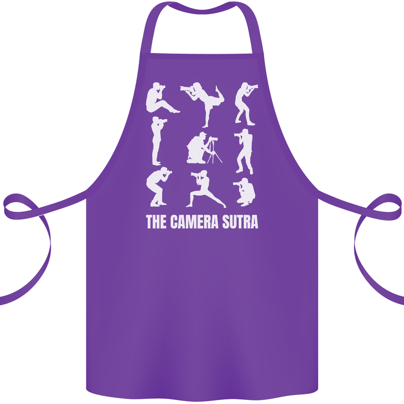 Camera Sutra Funny Photography Photographer Cotton Apron 100% Organic Purple