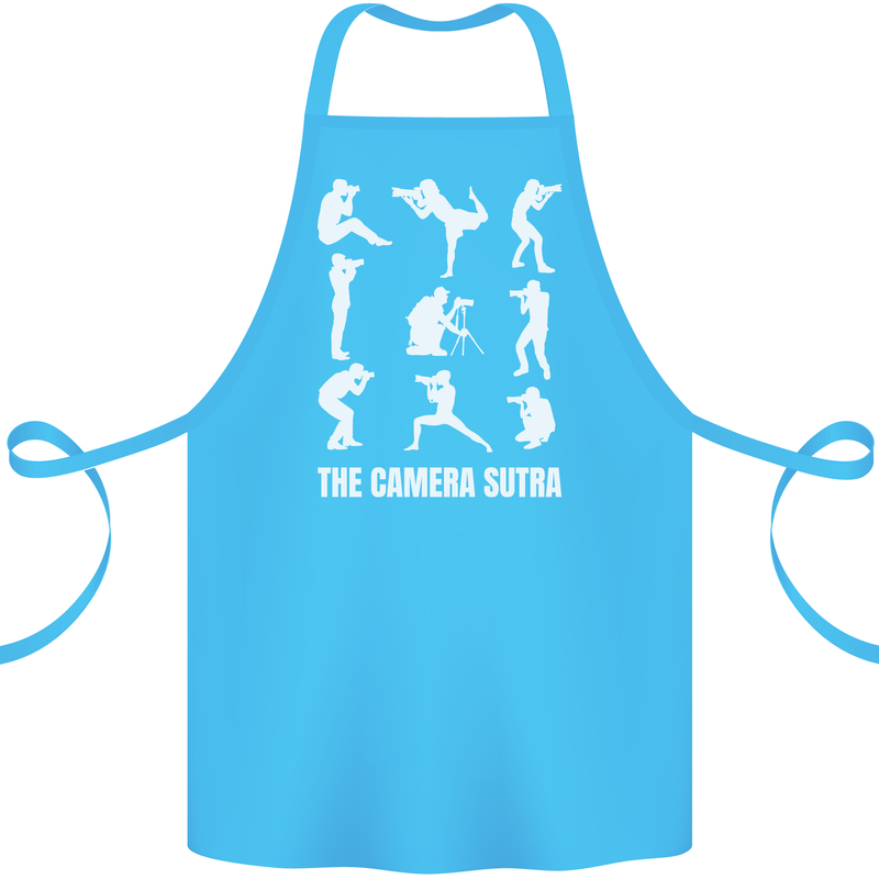 Camera Sutra Funny Photography Photographer Cotton Apron 100% Organic Turquoise