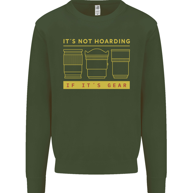 Camera Sutra Funny Photography Photographer Kids Sweatshirt Jumper Forest Green