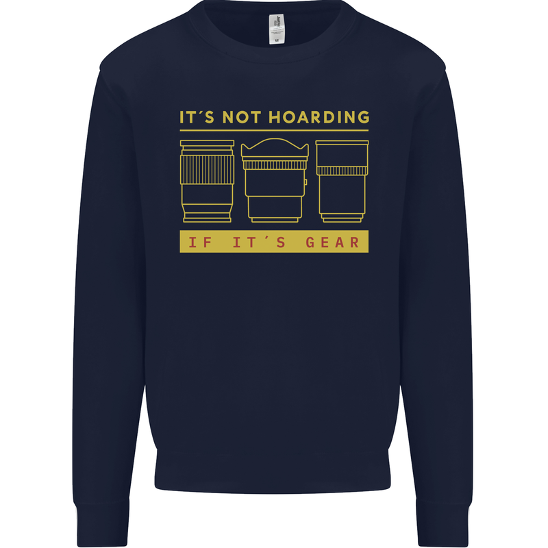 Camera Sutra Funny Photography Photographer Kids Sweatshirt Jumper Navy Blue