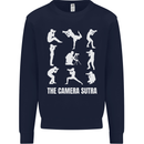 Camera Sutra Funny Photography Photographer Kids Sweatshirt Jumper Navy Blue