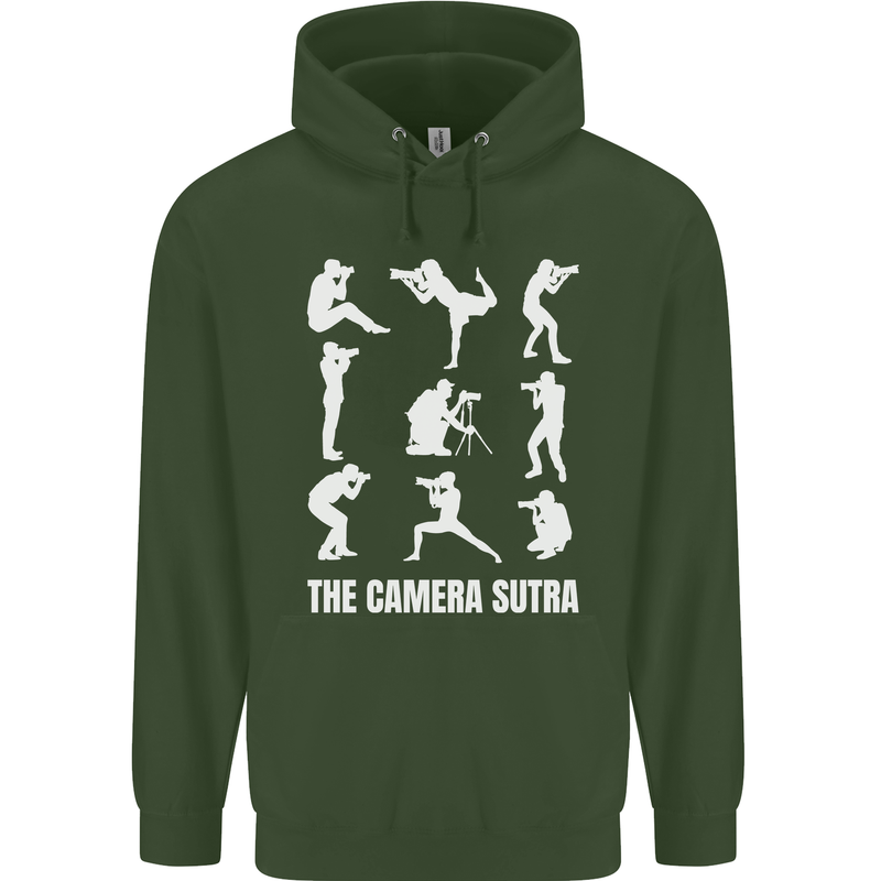 Camera Sutra Funny Photography Photographer Mens 80% Cotton Hoodie Forest Green
