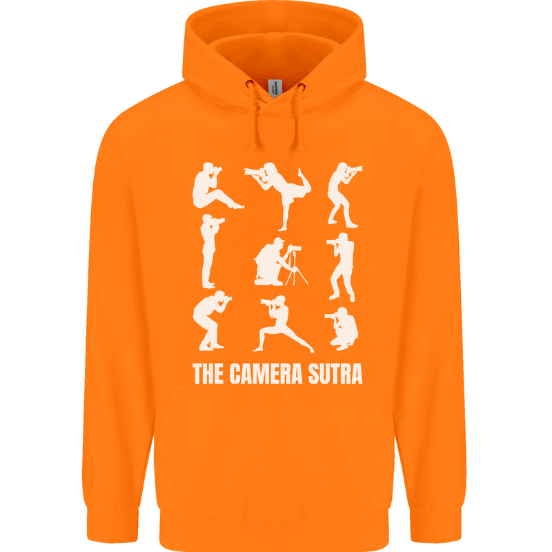 Camera Sutra Funny Photography Photographer Mens 80% Cotton Hoodie Orange