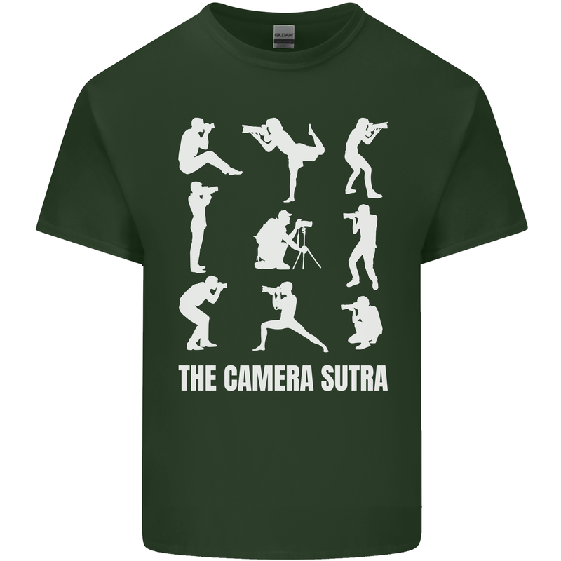 Camera Sutra Funny Photography Photographer Mens Cotton T-Shirt Tee Top Forest Green