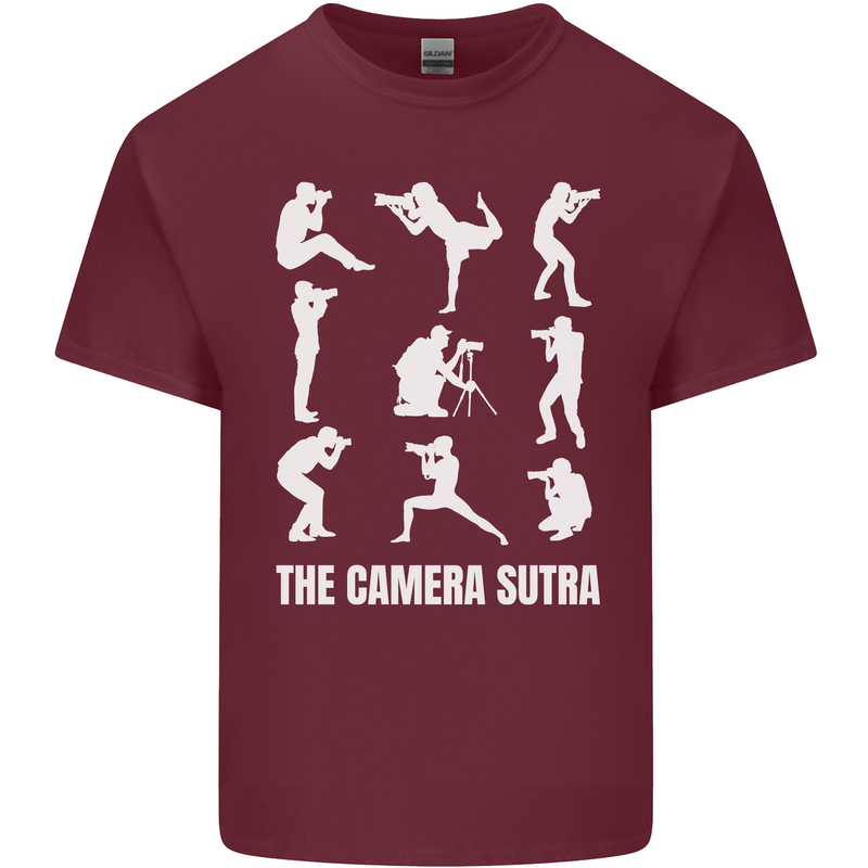 Camera Sutra Funny Photography Photographer Mens Cotton T-Shirt Tee Top Maroon