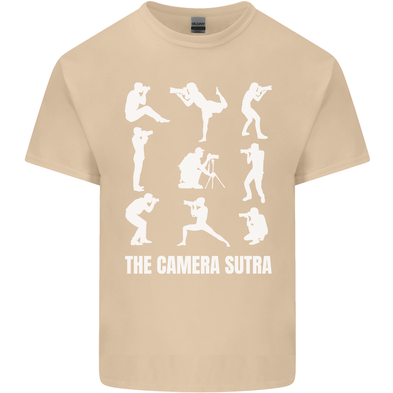 Camera Sutra Funny Photography Photographer Mens Cotton T-Shirt Tee Top Sand