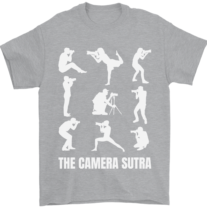 Camera Sutra Funny Photography Photographer Mens T-Shirt 100% Cotton Sports Grey