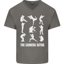 Camera Sutra Funny Photography Photographer Mens V-Neck Cotton T-Shirt Charcoal