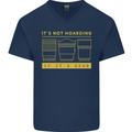 Camera Sutra Funny Photography Photographer Mens V-Neck Cotton T-Shirt Navy Blue