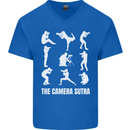 Camera Sutra Funny Photography Photographer Mens V-Neck Cotton T-Shirt Royal Blue