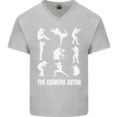 Camera Sutra Funny Photography Photographer Mens V-Neck Cotton T-Shirt Sports Grey