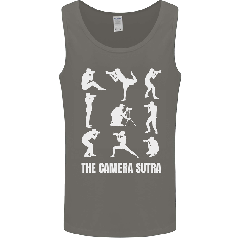 Camera Sutra Funny Photography Photographer Mens Vest Tank Top Charcoal