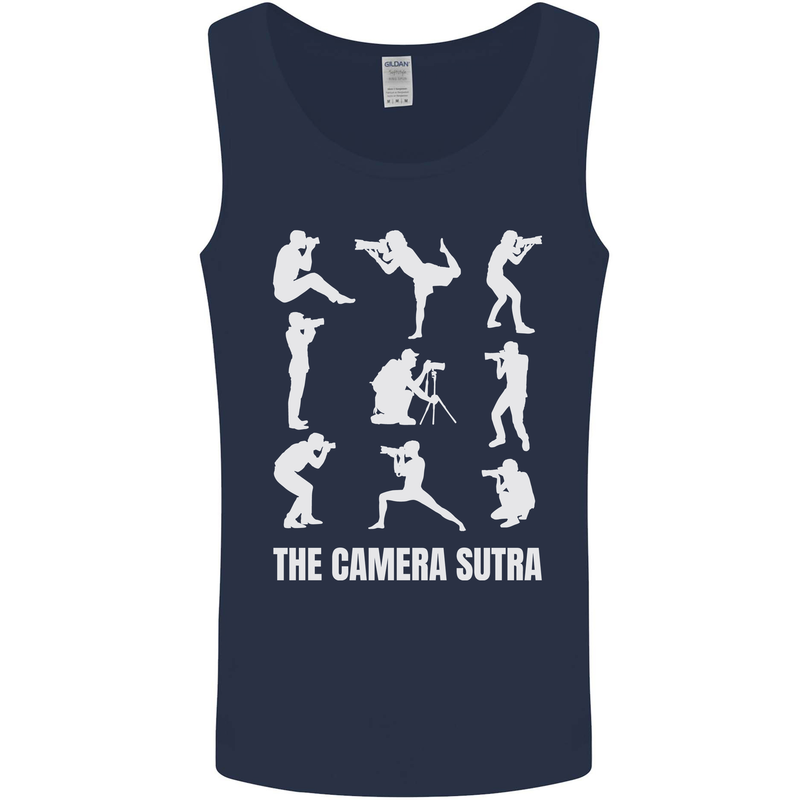 Camera Sutra Funny Photography Photographer Mens Vest Tank Top Navy Blue