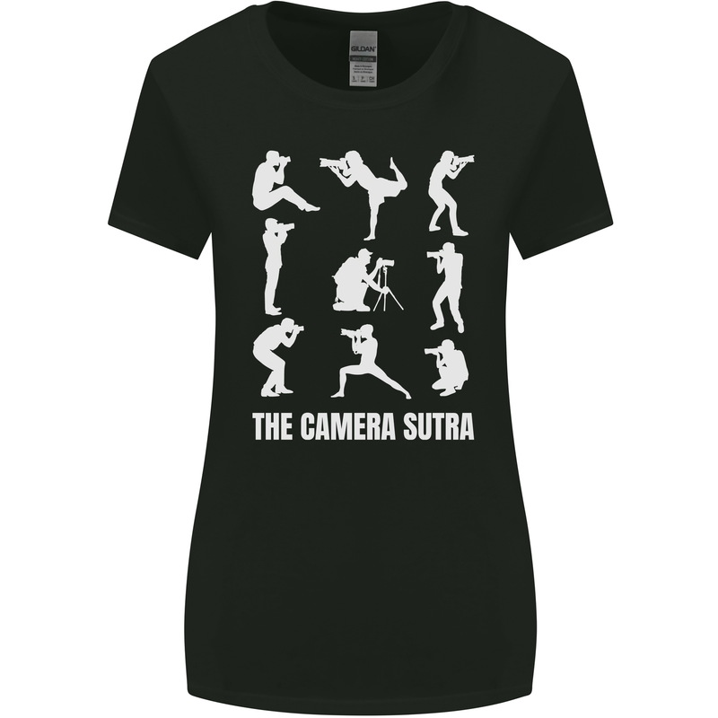 Camera Sutra Funny Photography Photographer Womens Wider Cut T-Shirt Black