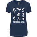 Camera Sutra Funny Photography Photographer Womens Wider Cut T-Shirt Navy Blue