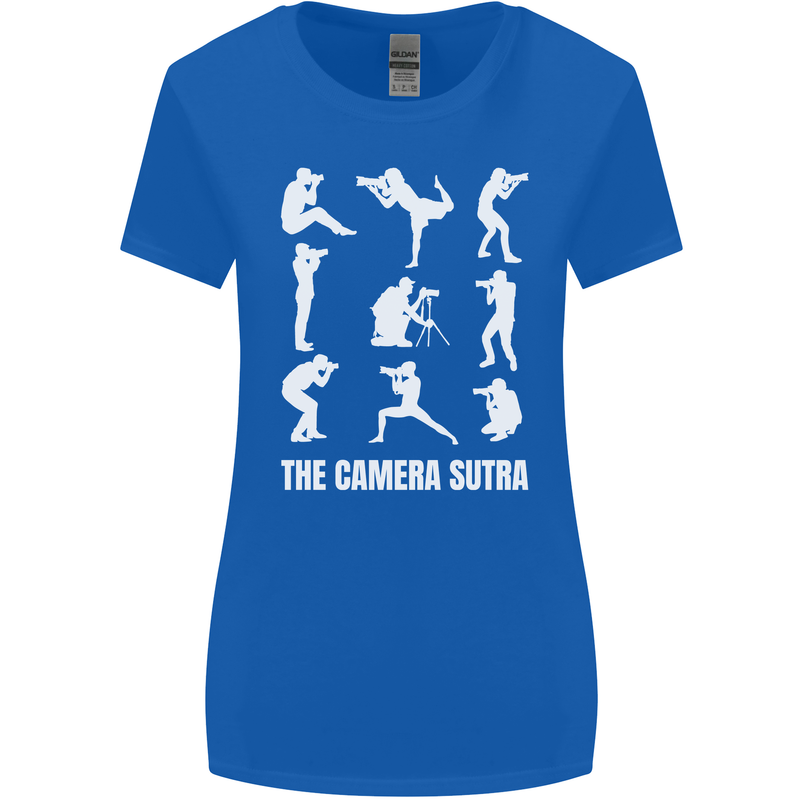 Camera Sutra Funny Photography Photographer Womens Wider Cut T-Shirt Royal Blue