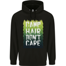 Camp Hair Dont Care Funny Camping Caravan Childrens Kids Hoodie Black