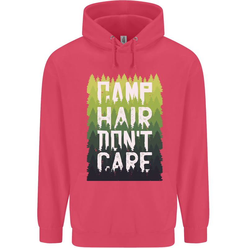 Camp Hair Dont Care Funny Camping Caravan Childrens Kids Hoodie Heliconia