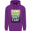 Camp Hair Dont Care Funny Camping Caravan Childrens Kids Hoodie Purple